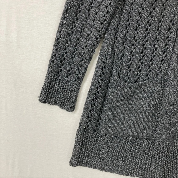 Twin-Set Simona Barbieri Gray Chunky Knit Wool Blend Long Cardigan Medium - Picture 3 of 11